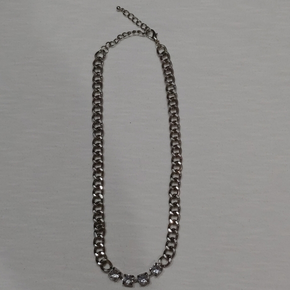 Vintage Silver & Rhinestone Necklace!!! - Picture 2 of 6